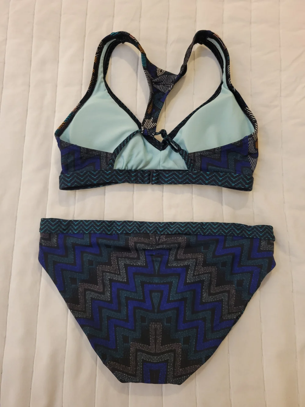 Prana Multicolor Floral  Bikini - Teal/Blue/Orange/Black - Picture 2 of 4
